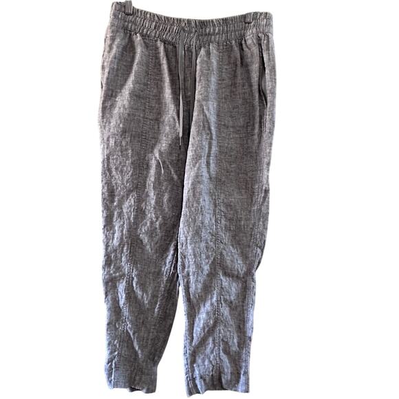 Athleta Retreat Linen High Rise Ankle Pant, Pyrite, Size Medium - Picture 2 of 9